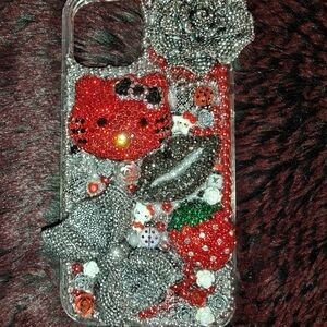 Decorative Silver and Red IPhone 12 Case